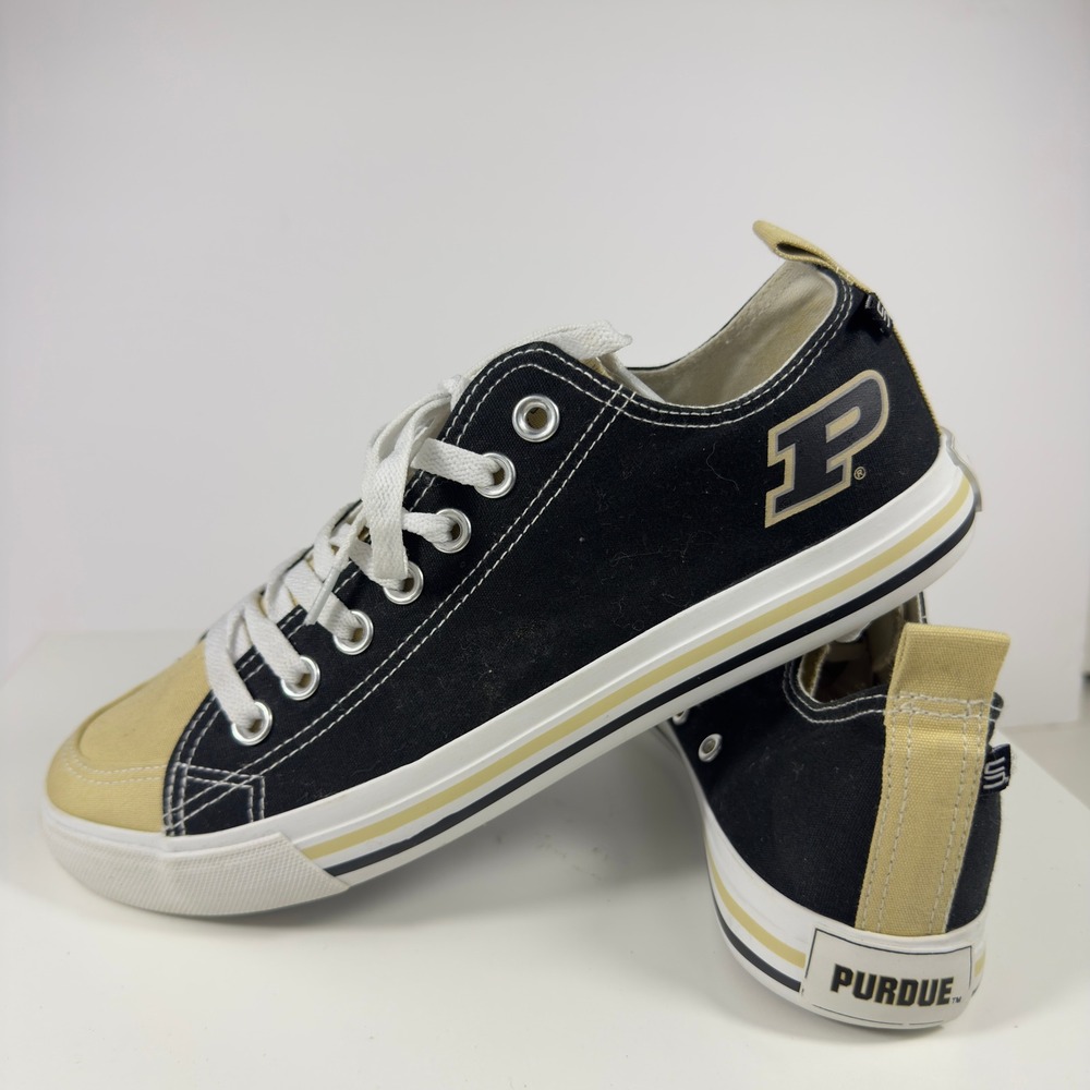 Skicks Purdue Boilermakers Low Top Canvas Sneakers Men 8 Women 10
